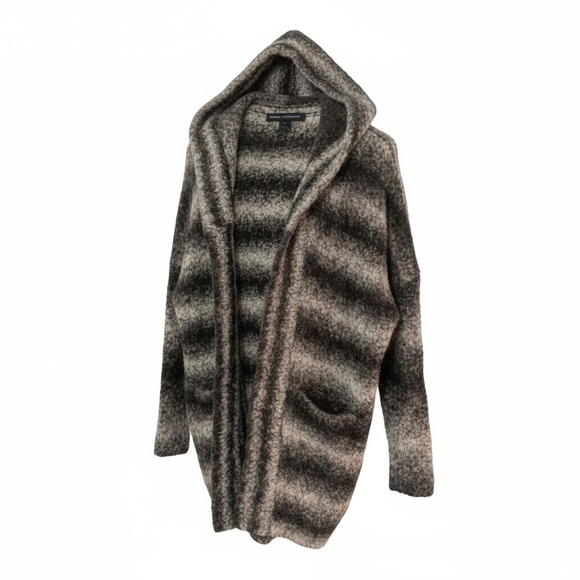 French Connection Black and Gray Boucle Cardigan Sweater - Picture 10 of 11